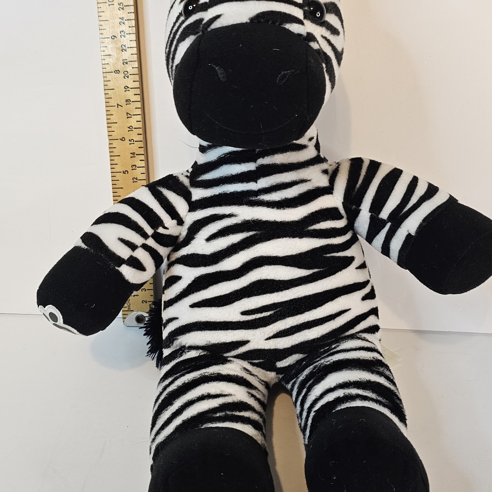 Vintage Collectible Retired Build-A-Bear WWF Black/  White Zebra Stuffed Animal